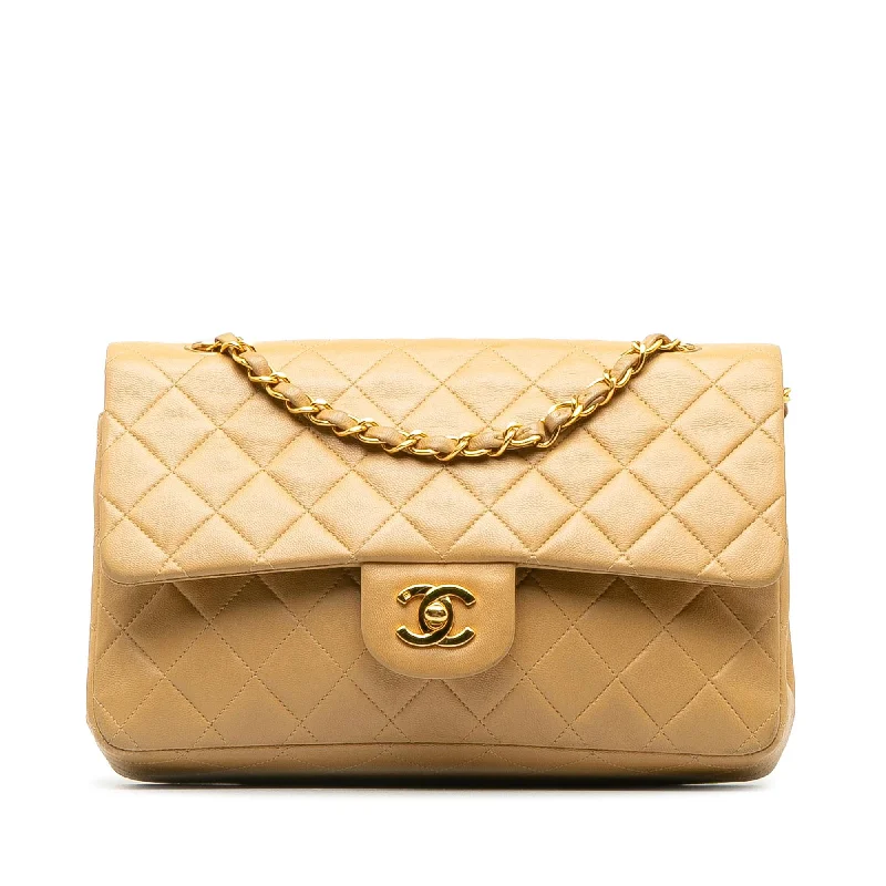 Soft leather CHANEL handbags -Chanel Medium Classic Lambskin Double Flap (SHG-FTtjY2)