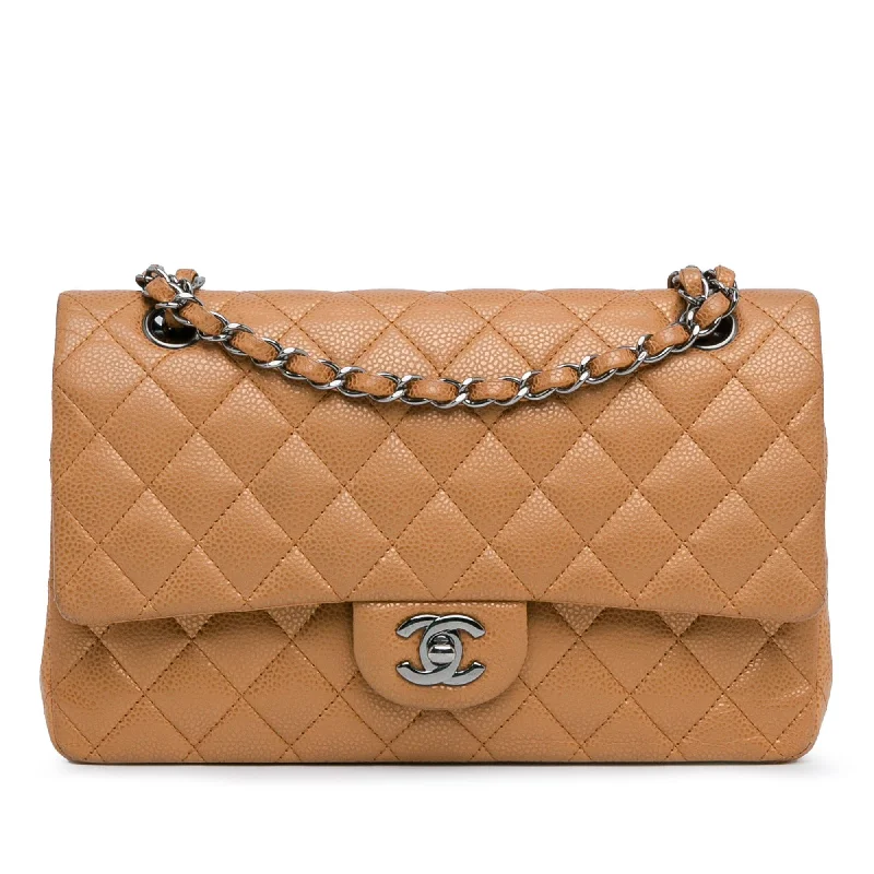 CHANEL bag with detachable handle -Chanel Medium Classic Metallic Caviar Double Flap (SHG-VjNNbF)