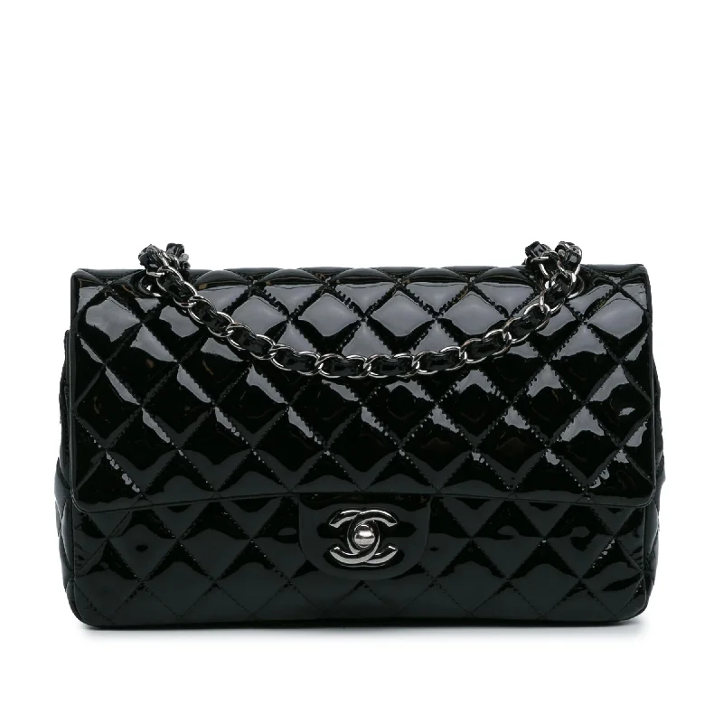 CHANEL bags with rhinestone details -Chanel Medium Classic Patent Double Flap (SHG-BrQGTp)