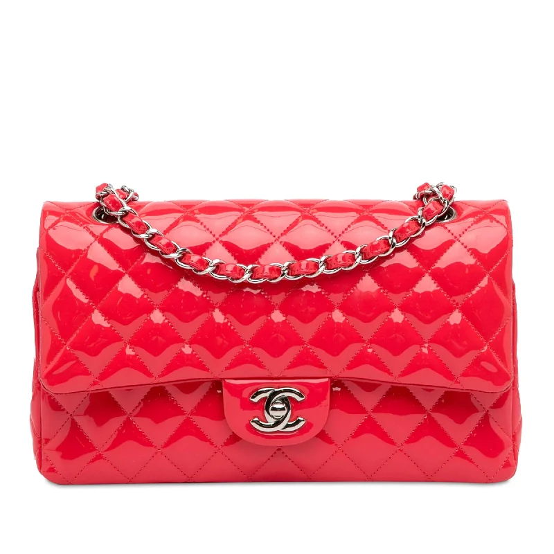 CHANEL bag with adjustable strap -Chanel Medium Classic Patent Double Flap (SHG-GlJ0xg)