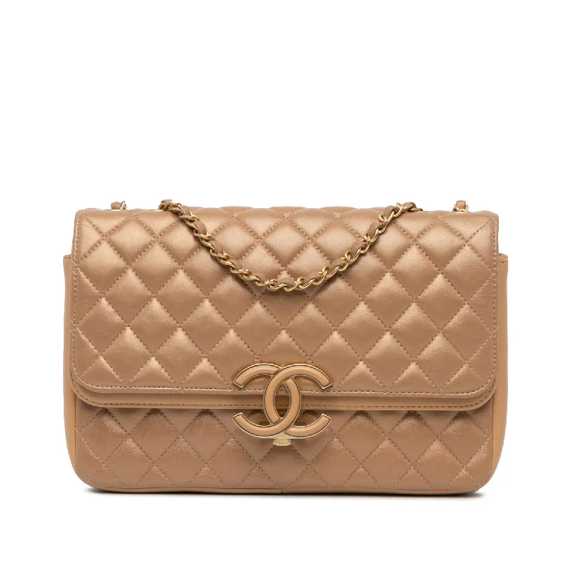 Authentic CHANEL bags -Chanel Medium Quilted Metallic Lambskin CC Chic Double Flap (SHG-1z5jq8)