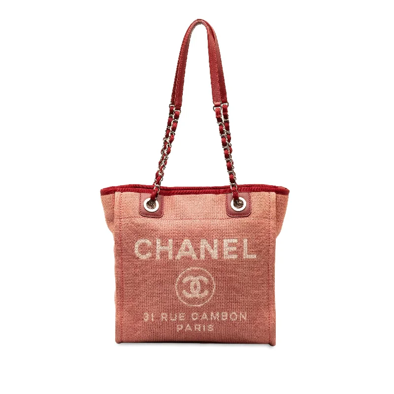 CHANEL bags with iconic color schemes -Chanel Mini Canvas Deauville Tote (SHG-SUS6M3)