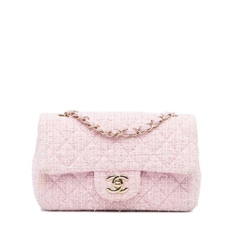 Chanel Mini Classic Rectangular Tweed Flap (SHG-lbDBOI)