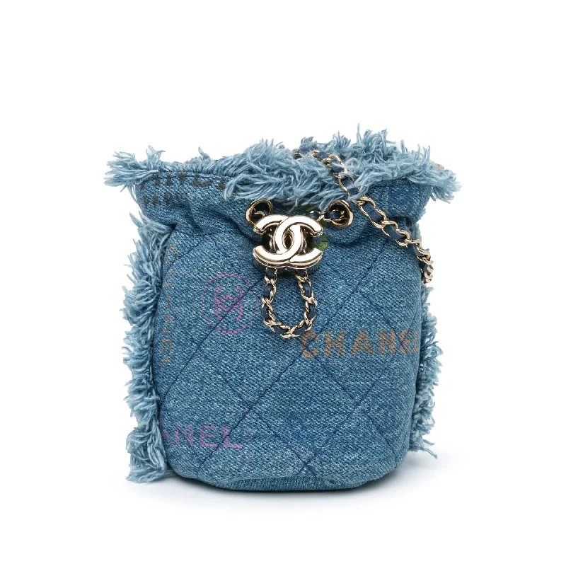 Chanel Mini Denim Mood Bucket with Chain (SHG-ThquAC)