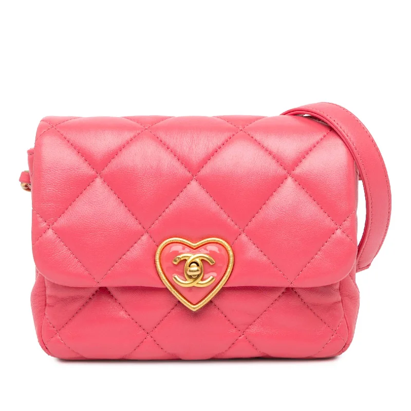 Chanel Mini Quilted Lambskin Plexiglass Coco Love Flap (SHG-jg1Sc6)