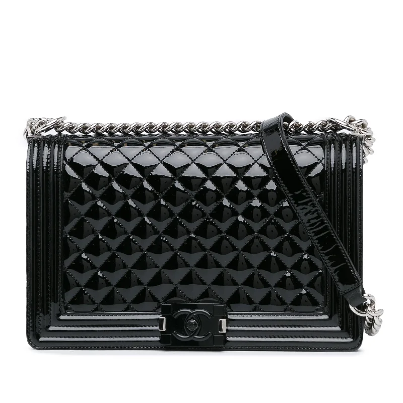 Chanel New Medium Patent Boy Flap (SHG-eFB4ww)