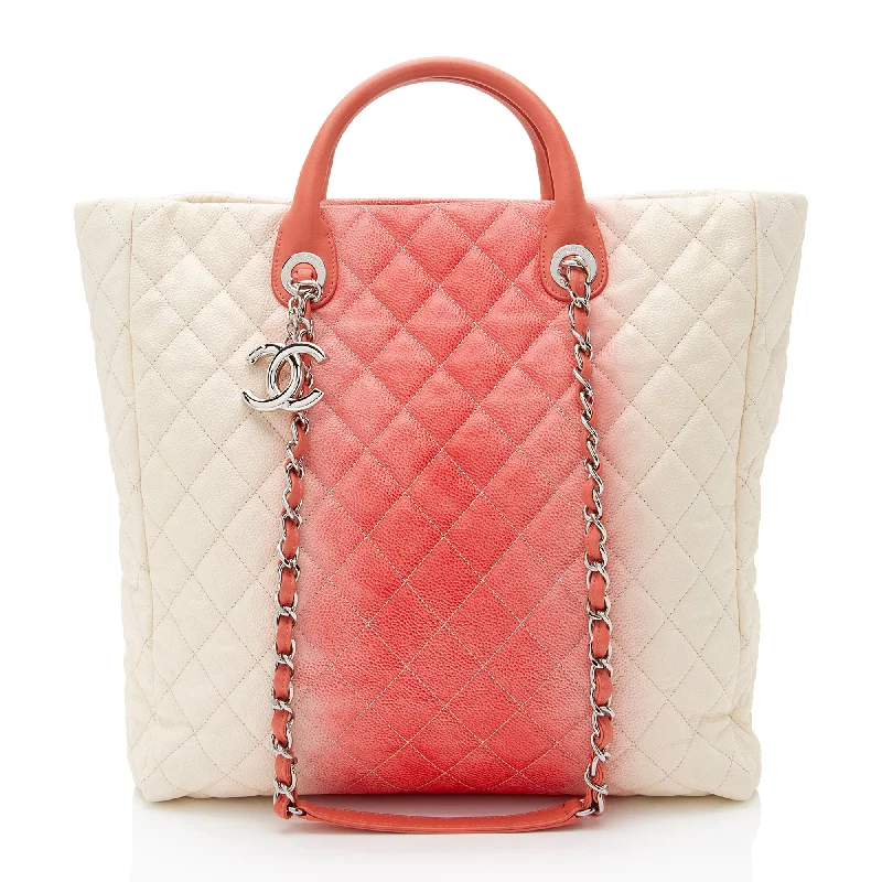 CHANEL bags with sophisticated finishes -Chanel Ombre Caviar Leather Shopping Tote (SHF-lDA5jf)