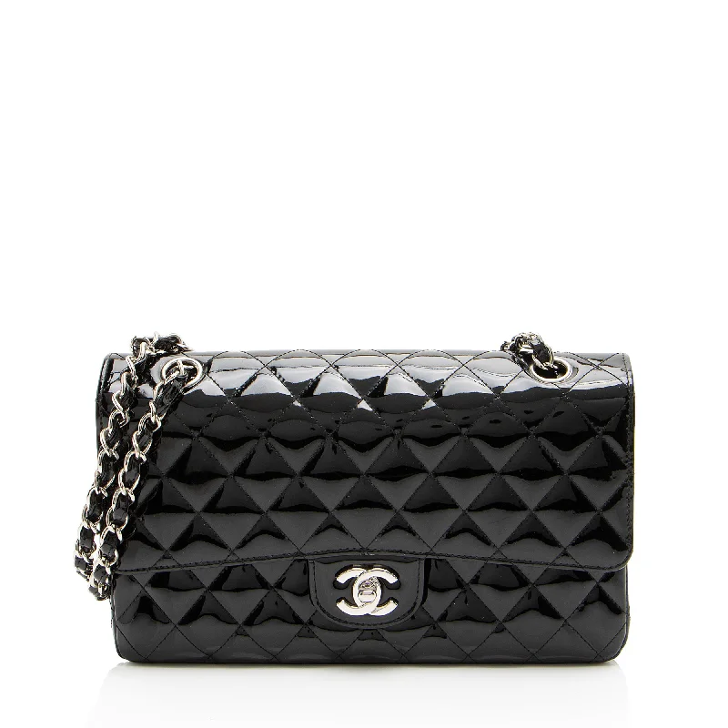 Small CHANEL bags for women -Chanel Patent Leather Classic Medium Double Flap Bag (SHF-XaMpG8)