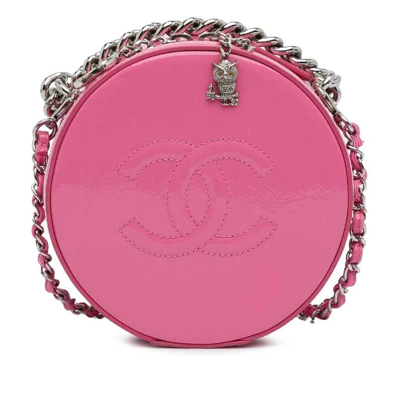 Buy CHANEL bags with embossed logo -Chanel Patent Round As Earth Crossbody Bag (SHG-HX6iVO)