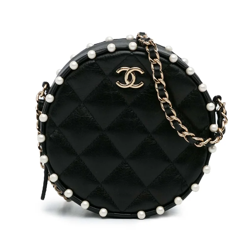 CHANEL bags with double compartment -Chanel Pearl Round As Earth Crossbody Bag (SHG-294XSW)