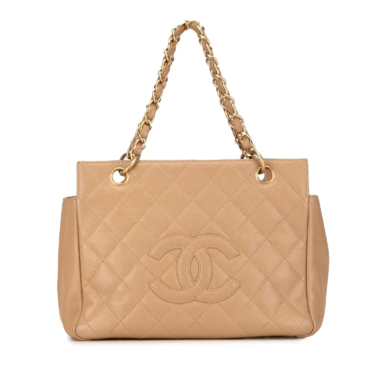 Stylish CHANEL bags for luxury lovers -Chanel Petite Caviar Timeless Shopping Tote (SHG-HnNmDD)