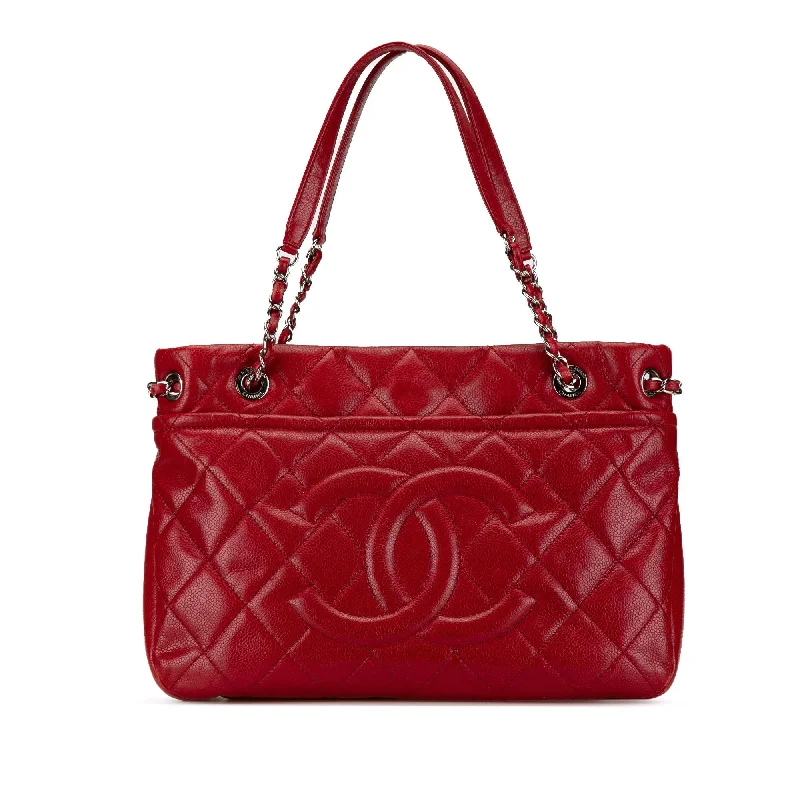 New season CHANEL bags for luxury lovers -Chanel Quilted Caviar Soft Shopper Tote (SHG-PWiTte)