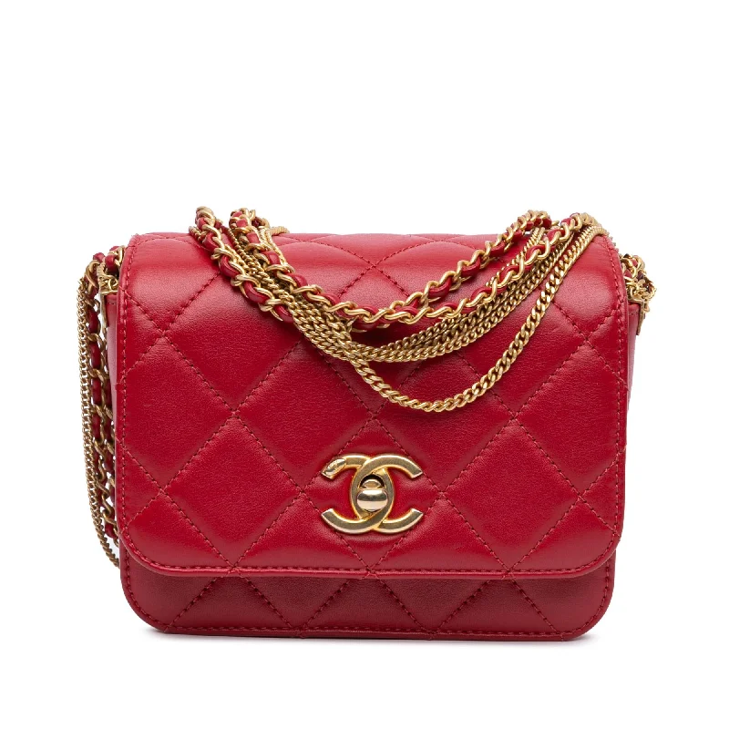 Chanel Quilted Lambskin Cambon Multiple Chains Flap (SHG-YFVoDb)