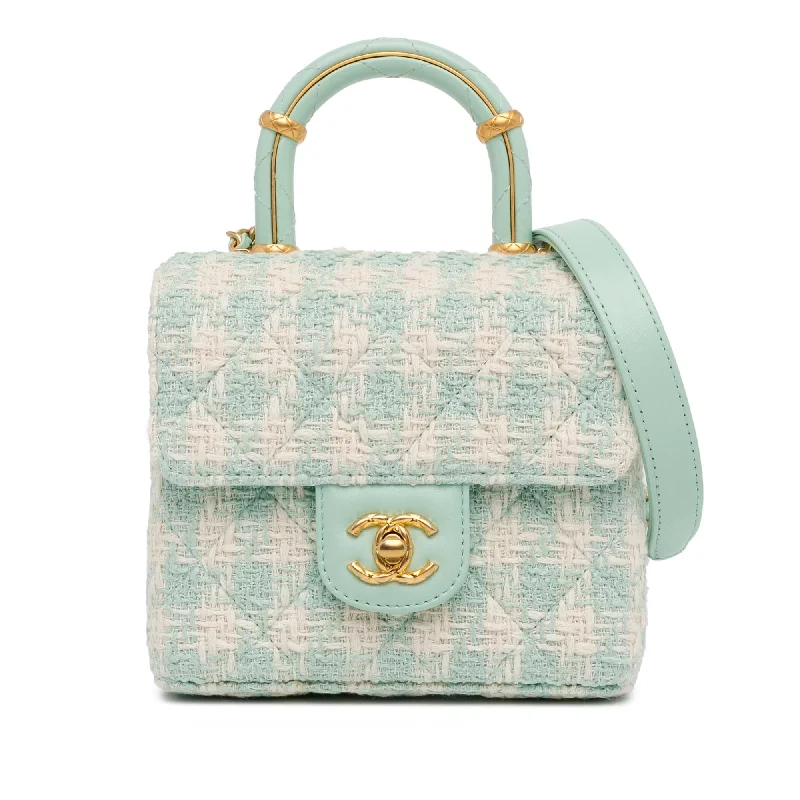 Chanel Quilted Tweed Crush Top Handle Flap (SHG-ITi7vU)