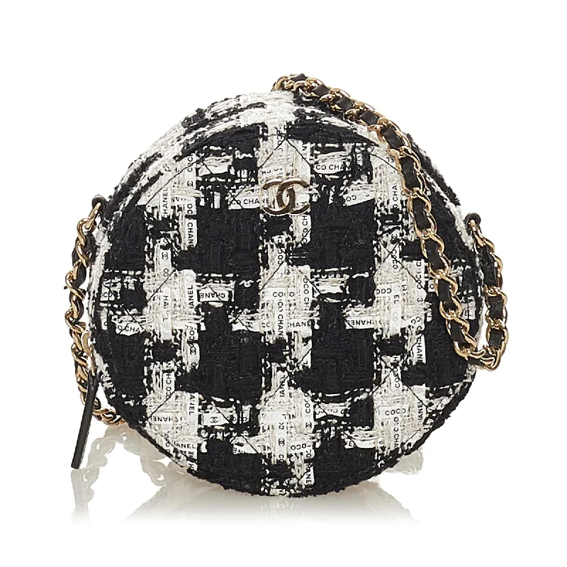 CHANEL bags for special events -Chanel Round As Earth Tweed Crossbody Bag (SHG-BGIGij)