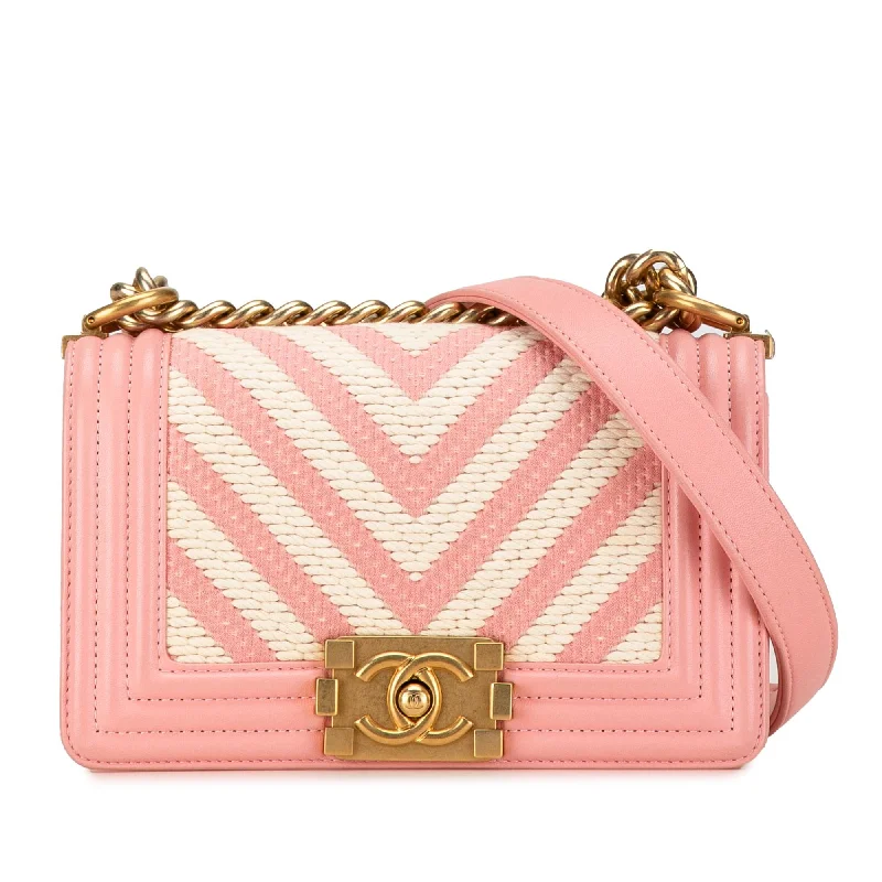 Chanel Small Braided Chevron Boy Flap (SHG-f3tD92)