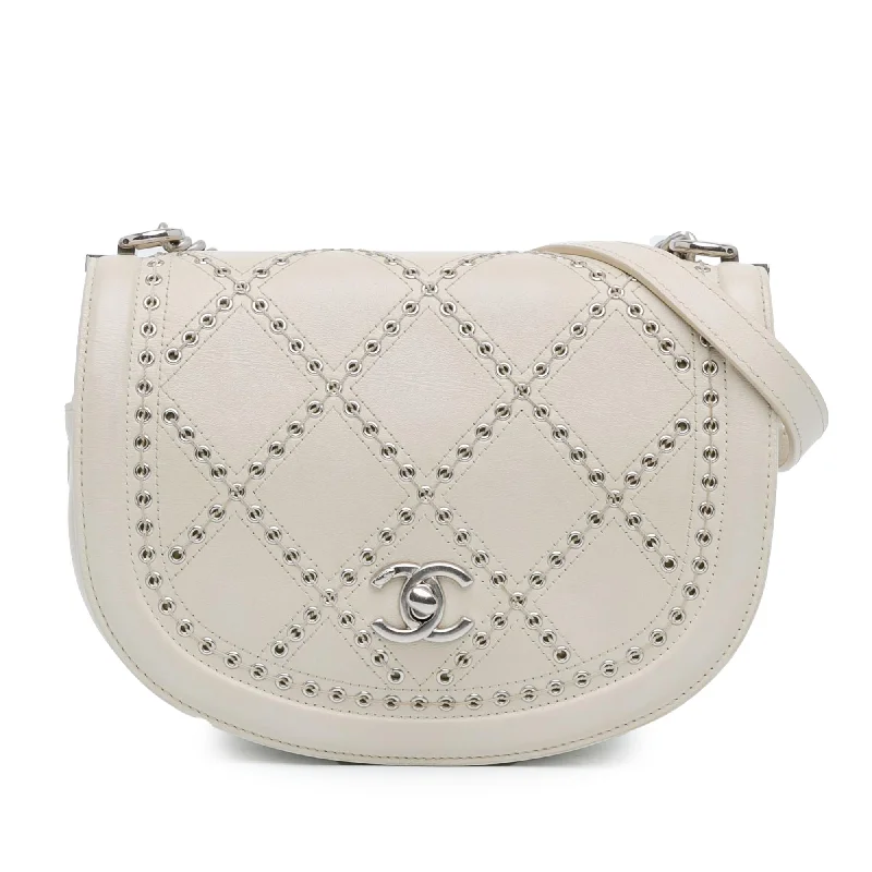 Chanel Small Calfskin Coco Eyelets Round Flap (SHG-J36UdW)