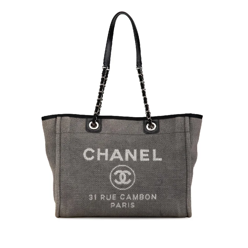 Stylish CHANEL bags with modern appeal -Chanel Small Canvas Deauville Tote (SHG-2Pyf4g)