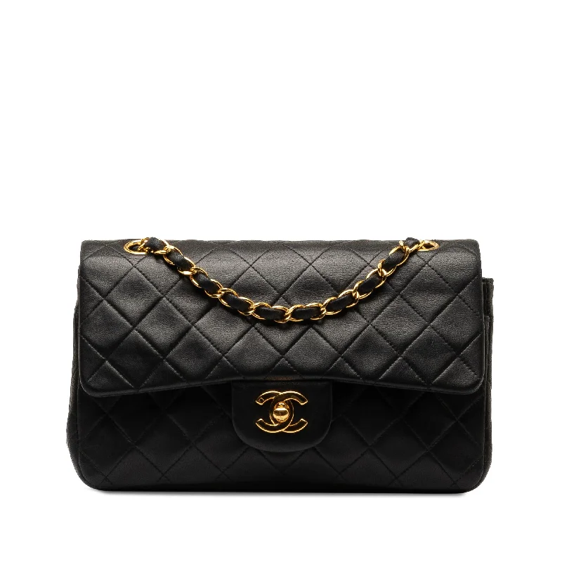 CHANEL bags with statement hardware -Chanel Small Classic Lambskin Double Flap (SHG-asIK7n)