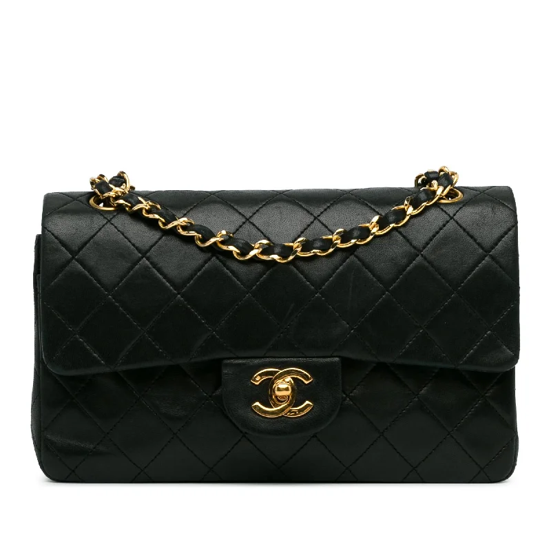 CHANEL handbags with chain strap -Chanel Small Classic Lambskin Double Flap (SHG-e2qOYF)