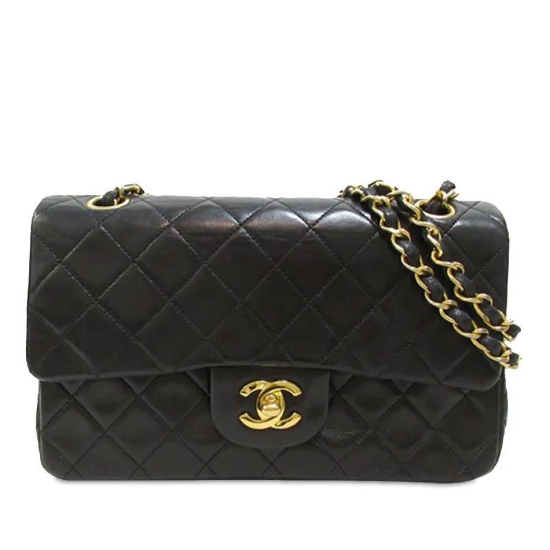 CHANEL bags with adjustable shoulder straps -Chanel Small Classic Lambskin Double Flap (SHG-k39ucA)