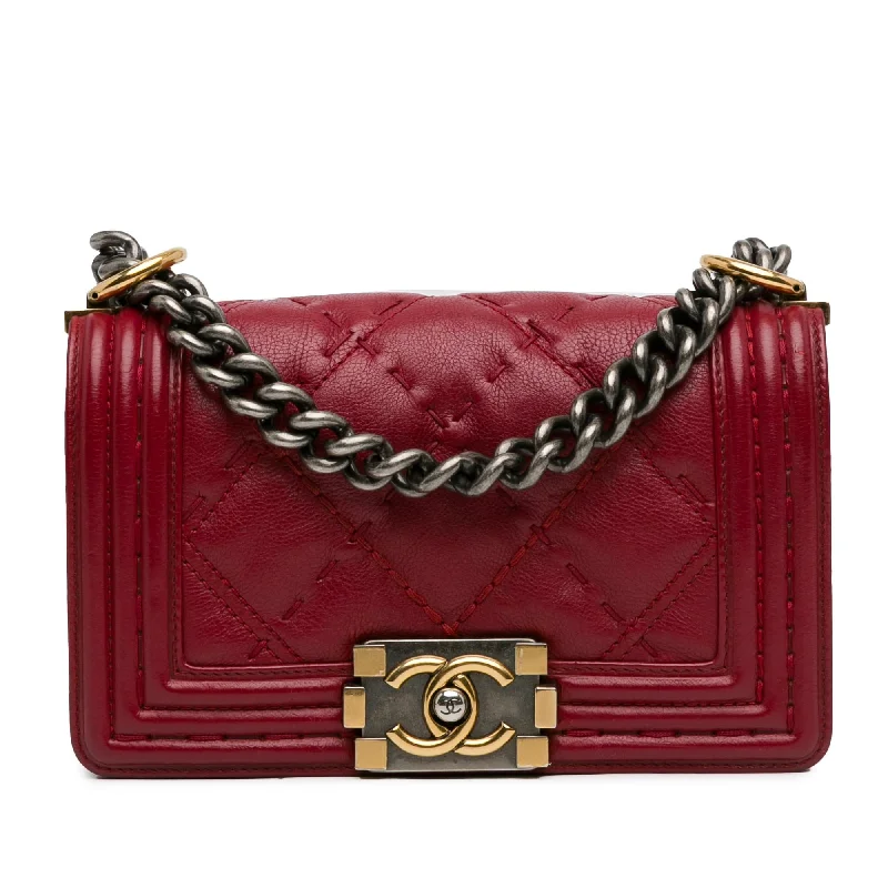 Chanel Small Grained Calfskin Boy Double Stitch Flap (SHG-5sJFKX)