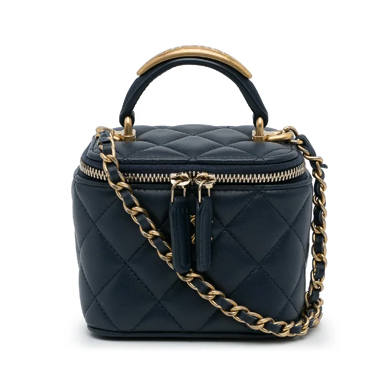 Premium leather CHANEL bags -Chanel Small Lambskin Top Handle Vanity Bag (SHG-FgncGV)