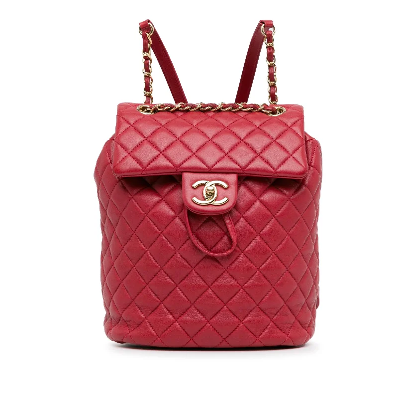 CHANEL handbags with elegant hardware -Chanel Small Lambskin Urban Spirit Backpack (SHG-d2TPoL)