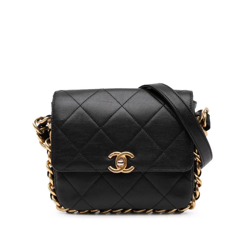 Chanel Small Quilted Calfskin Framing Chain Flap (SHG-KEPT2j)