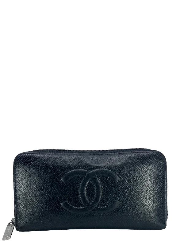 CHANEL bag sale discounts -CHANEL Timeless CC Long Caviar Zipper Wallet