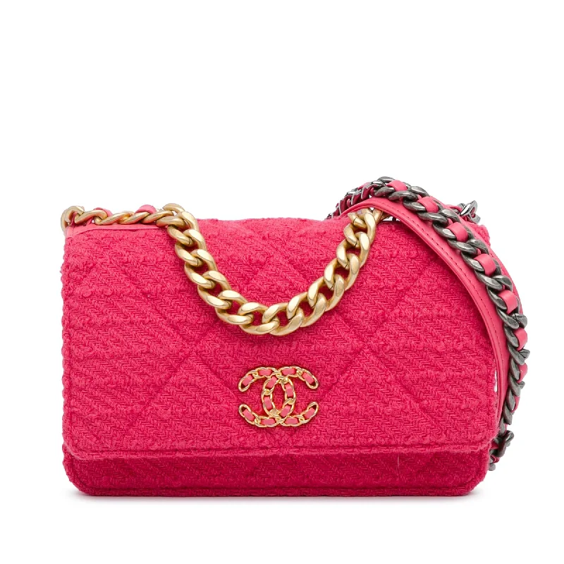 CHANEL bags for evening wear -Chanel Tweed 19 Wallet On Chain (SHG-foUaPL)