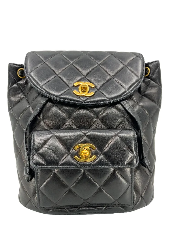 CHANEL bags with rhinestone details -CHANEL Vintage Quilted Lambskin Medium Duma Backpack