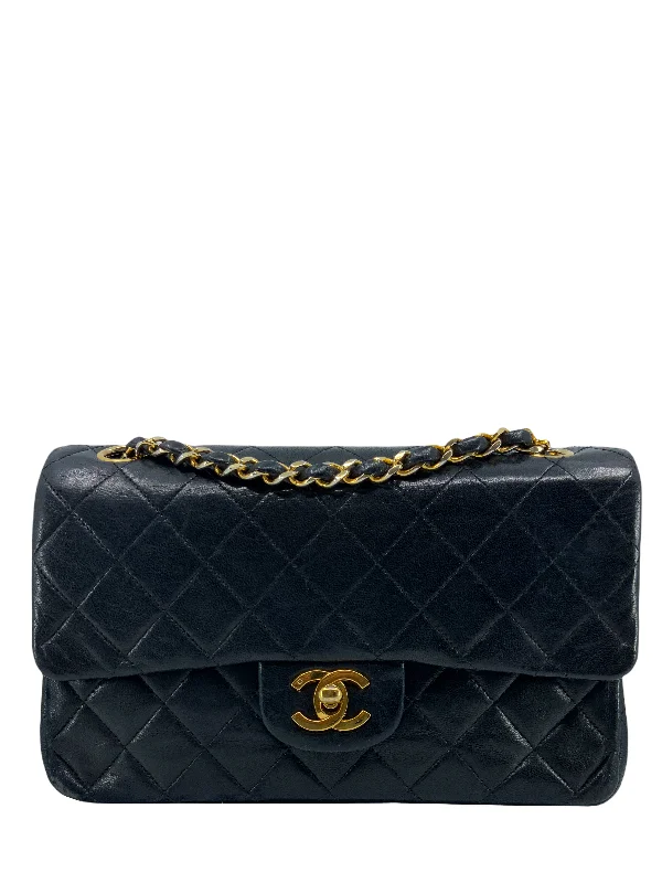 CHANEL bags with statement shapes -Chanel Vintage Quilted Lambskin Small Classic Double Flap Bag