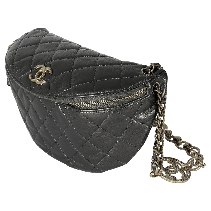 New season CHANEL bags for luxury lovers -Chanel Metallic Quilted Calfskin Jeweled CC Crossbody Bag