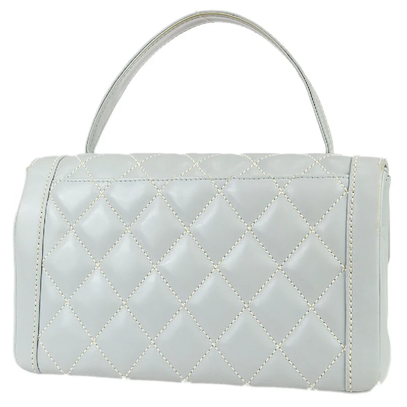 CHANEL bag with detachable handle -Chanel 2004-2005 Wild Stitch Handbag Ice Blue Calfskin