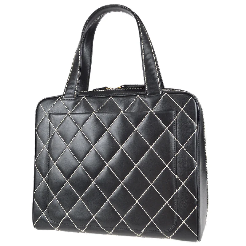 CHANEL bags with sophisticated finishes -Chanel 2001-2003 Wild Stitch Handbag 31 Black Calfskin