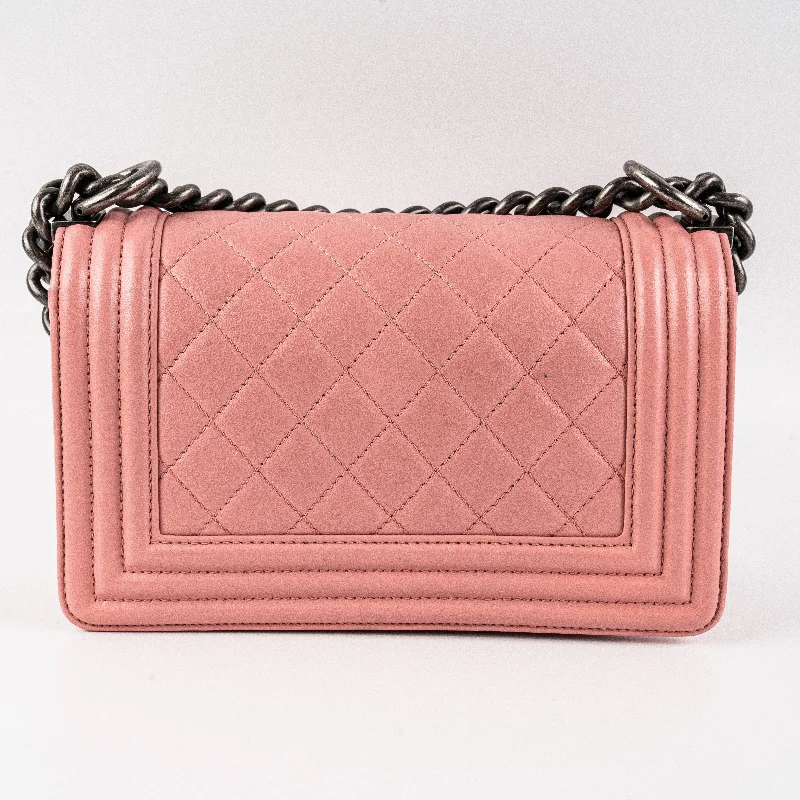 CHANEL 2025 collection bags -Chanel Small Lambskin Boy Pink Crossbody Bag