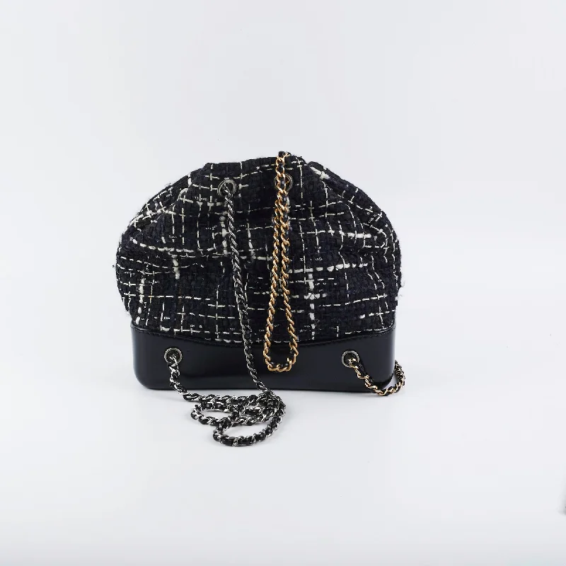 CHANEL bags with unique textures -Chanel Small Gabrielle Tweed Backpack