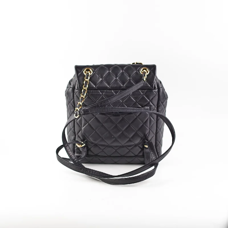 CHANEL bags with elegant clasp -Chanel Urban Spirit Small Lambskin Black Backpack