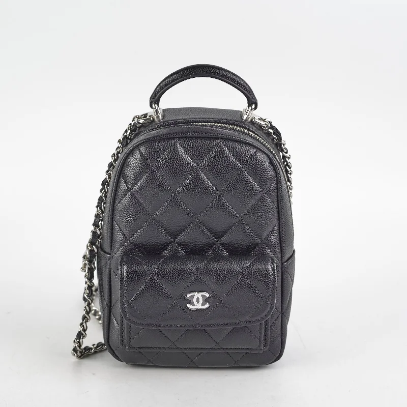 Pre-owned CHANEL bags for sale -Chanel Mini Backpack Caviar Black