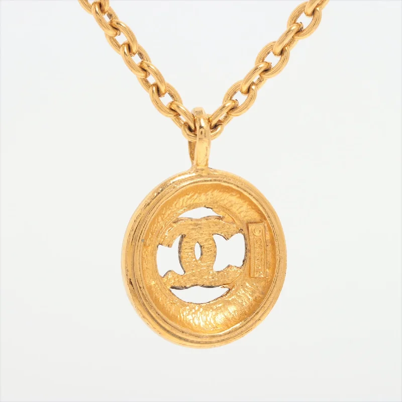 CHANEL bracelets with chain links -Chanel Circle Coco Logo Gold Necklace Costume Jewellery