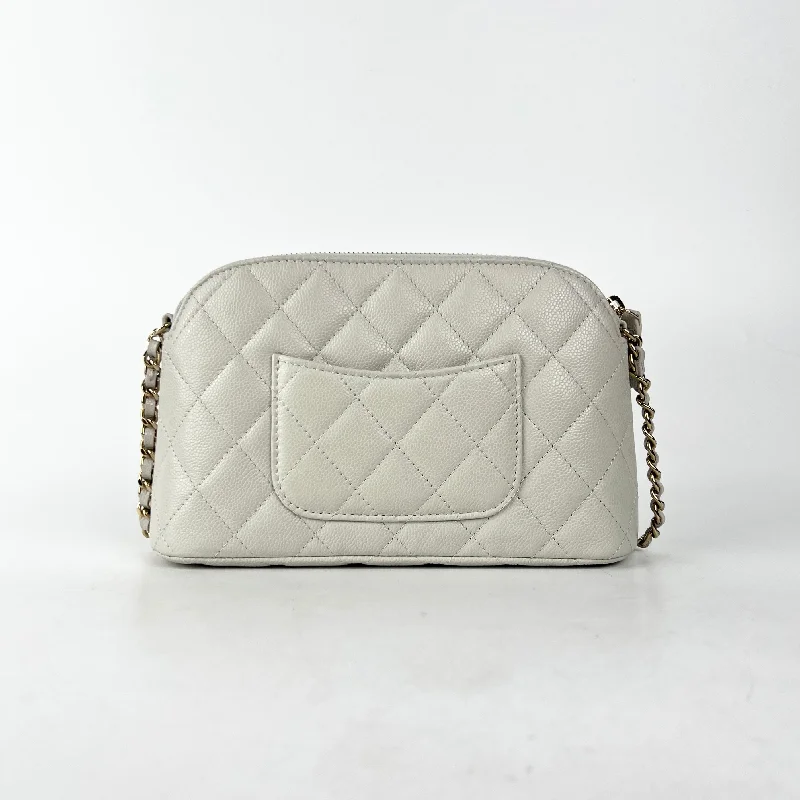 CHANEL bags with minimalist designs -Chanel Caviar Mini Crossbody Grey 2024 (Microchip)