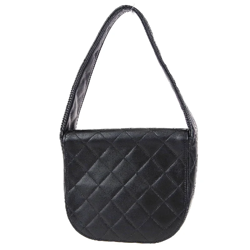 CHANEL luxury bags with elegant design -Chanel 1991-1994 Round Flap Handbag Mini Black Lambskin