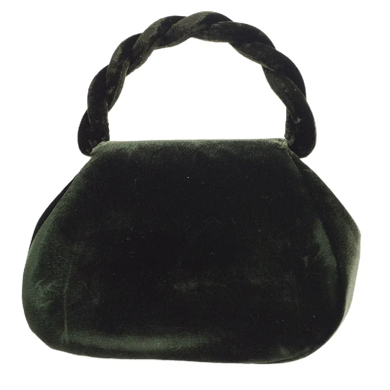 CHANEL bags with iconic design -CHANEL * 1994-1996 Handbag Dark Green Velvet