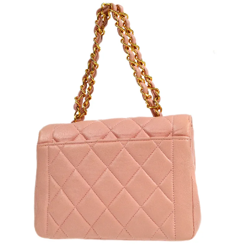 Popular CHANEL bags in different styles -CHANEL * 1996-1997 Border Flap Handbag Mini Pink Lambskin