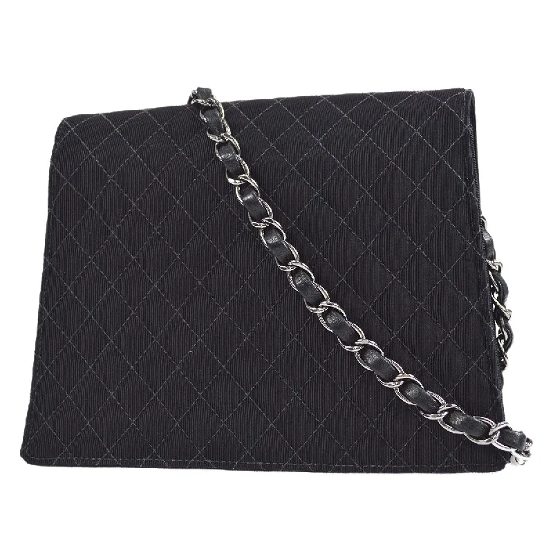 Chic CHANEL handbags for everyday use -CHANEL * 2005 Emblem Shoulder Bag Mini Black Canvas