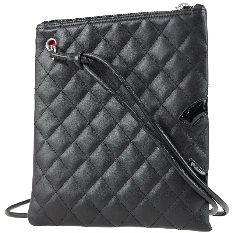 CHANEL bags with leather lining -Chanel * Cambon Ligne Shoulder Bag Black Calfskin