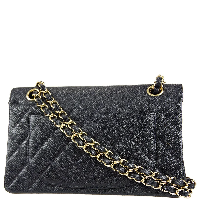 CHANEL bag sale discounts -Chanel * 2001-2003 Classic Double Flap Small Shoulder Bag Black Caviar