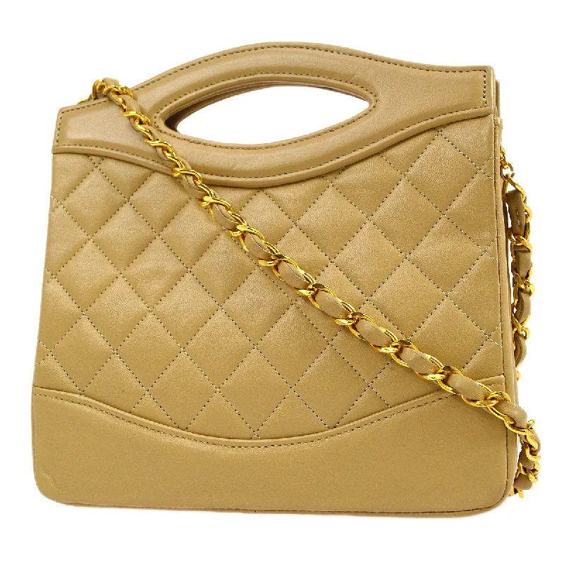 Buy CHANEL bags with glossy finish -CHANEL 1989-1991 Beige Lambskin handbag mini