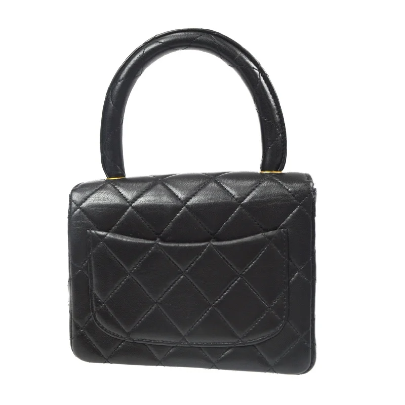 CHANEL bags with crossbody straps -Chanel 1994 Classic Flap Handbag Micro Black Lambskin